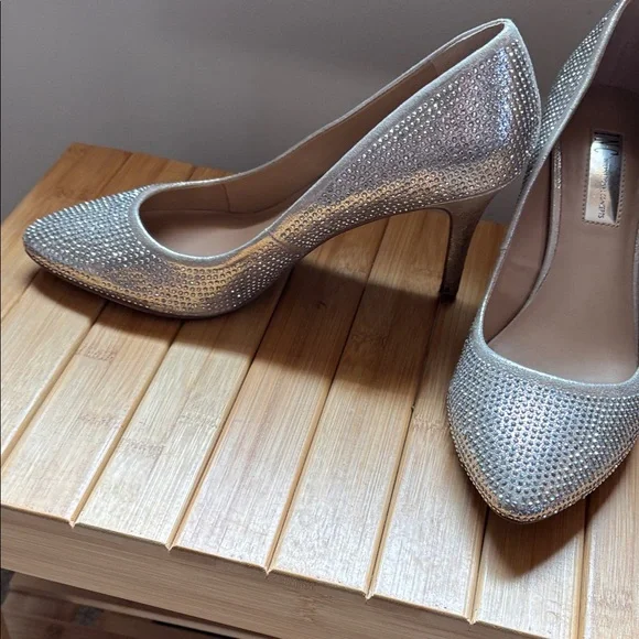 INC International Concepts Silver Crystal-Accented Stiletto Pumps - Picture 3 of 15
